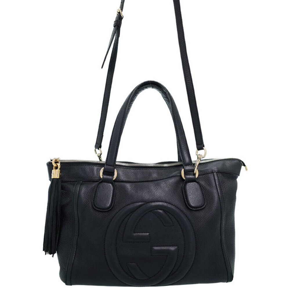 GUCCI SOHO Tote Bag Fringe Shoulder Strap